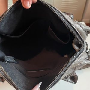 Pewter metallic shoulder/hand bag